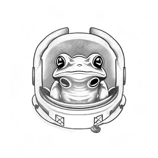 Little Frog Programming With A K6-3 Helmet Sitting At His Computer