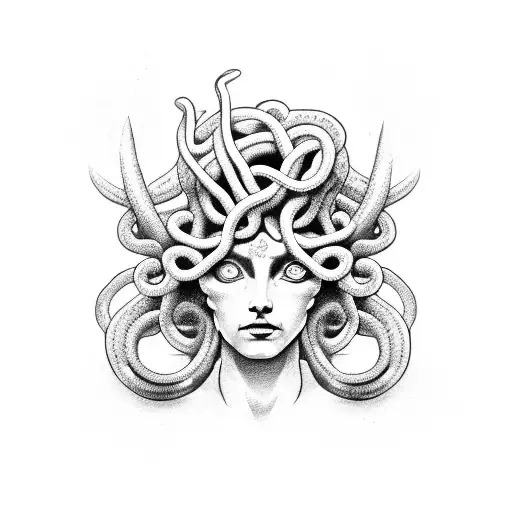 Medusa En El Brazo Con Escorzo