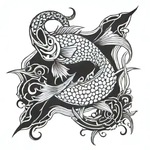 Viking Fish Web And Blood Flowing