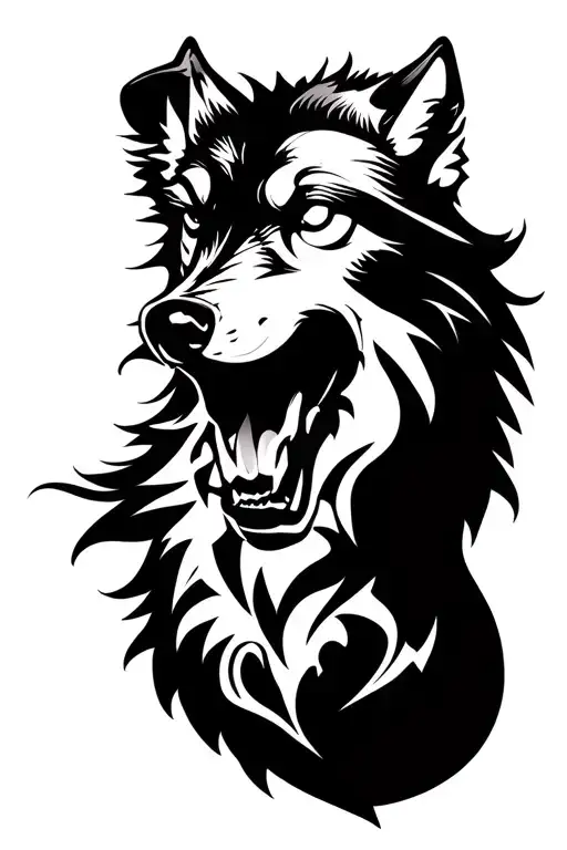 Wolf Howling Tribal