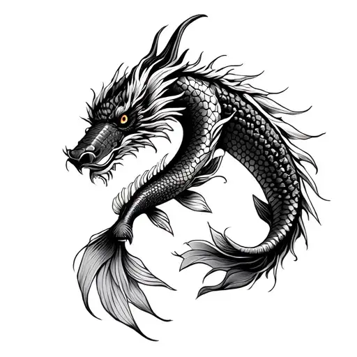 Japanese Koi Fish Dragon