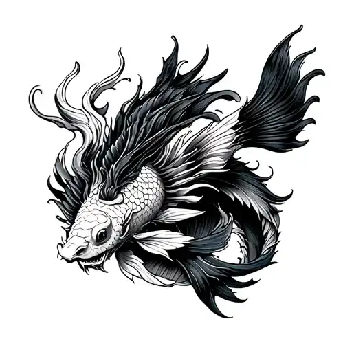 Japanese Koi Fish Dragon Wrapped