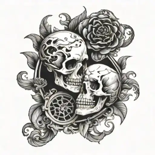 Yin And Yang Skull