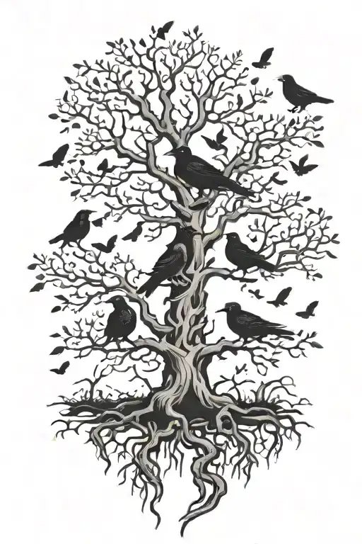Poison Tree With Crows Around It