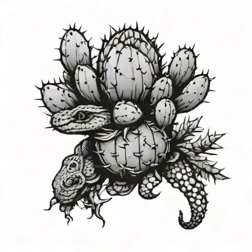 Cactus With Snake Wrapped