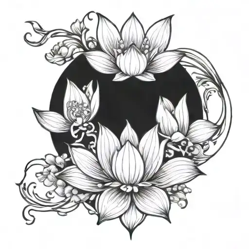 Combine Elements Of Samurai Armor And Lotus Flowers In A Unique Design