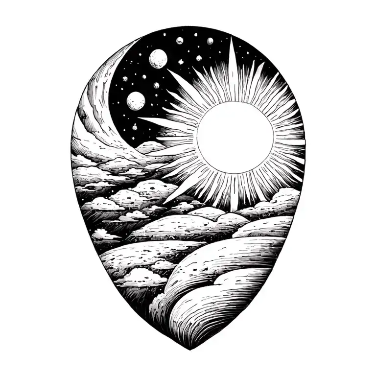 Sun Beaming Over The Universe