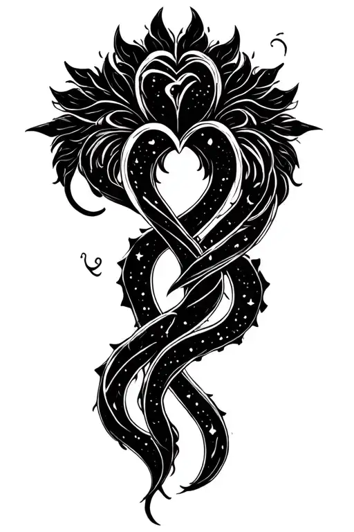 Gemini Zodiac Sign Intertwined Hearts