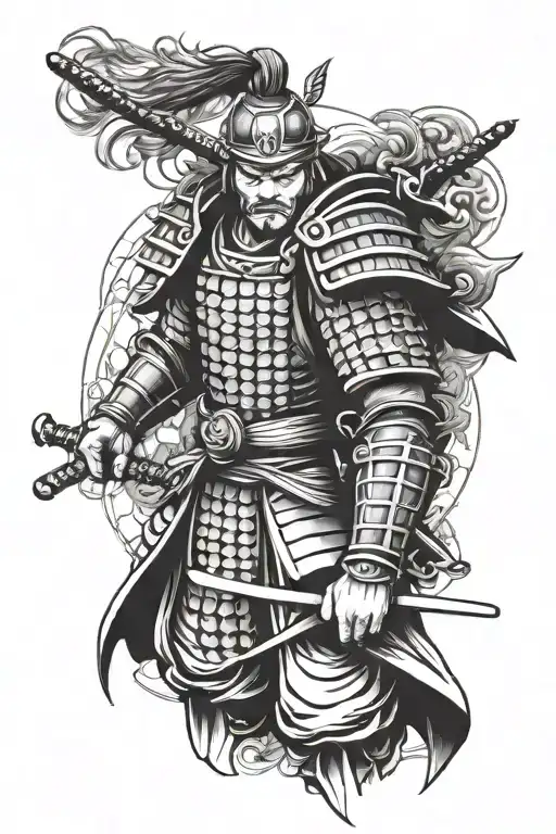 Samurai Warrior Wielding