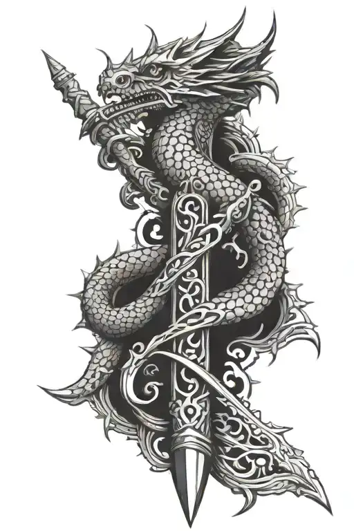 Dagger With A Dragon Wrapped