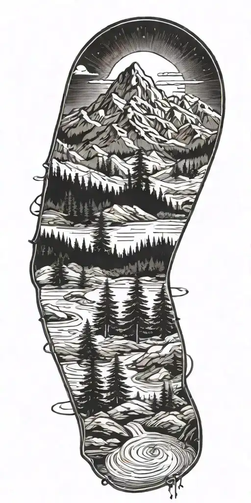 Fir Trees Fog Dark River Mountain Landscape Satelite Dish