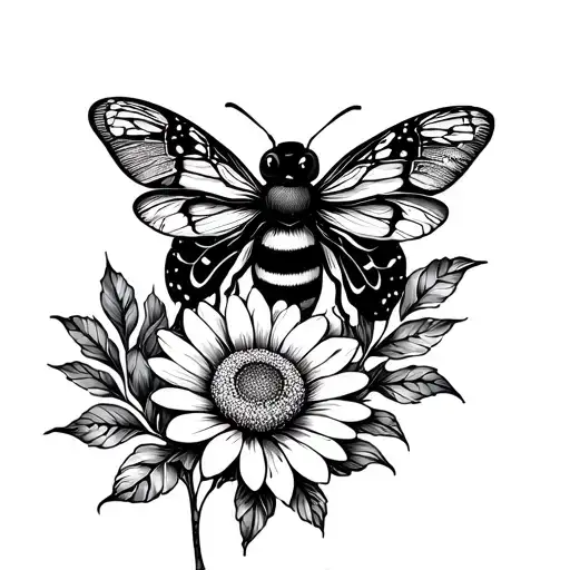 Sparrow Butterly Bee Kodama Chrysanthemum