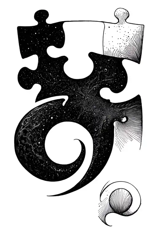 Semicolon Tattoo With The Puzzle Piece Logo Incorporated In The Top Part