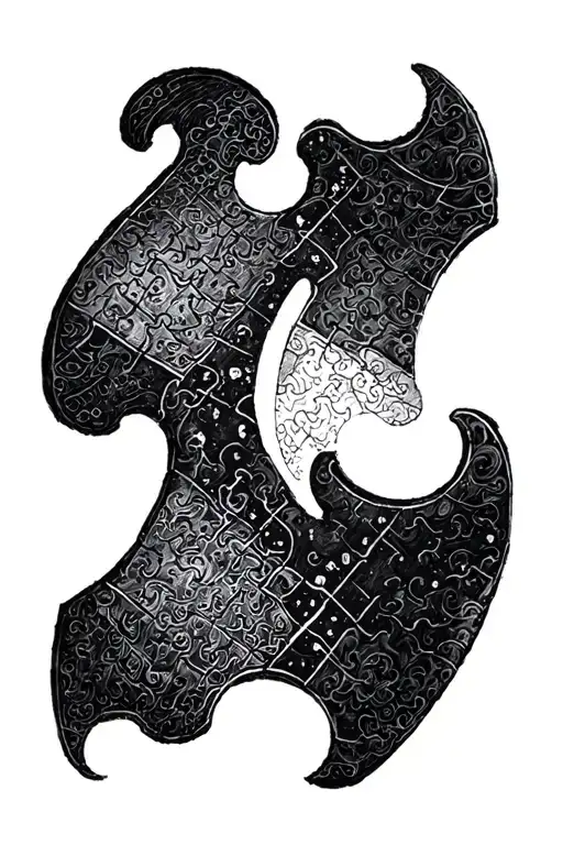 Semicolon Tattoo With The Puzzle Piece Logo Incorporated In The Top Part