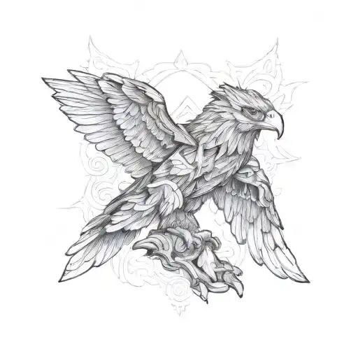 Totem Pole With An Eagle Bear Ox