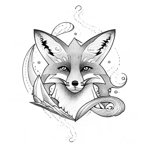 Fox With Ocean Waves And A Broken Arrow