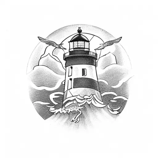 Lighthouse With Ship's Rudder