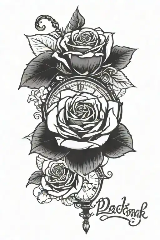Rose Clock And Name Pietro