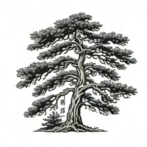 Pine Tree With Roman Numerals