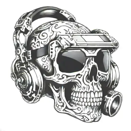 Skull With Vr Headset