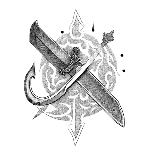 Sword Of Guts On The Forearm