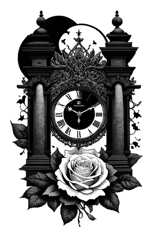 Rose Clock And Gates Of Heaven