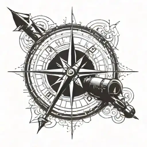 A Detailed Compass Design With A Twist Incorporating Elements Of Formula 1 Race Cars