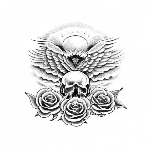 Eagle Time Clock Skulls Roses