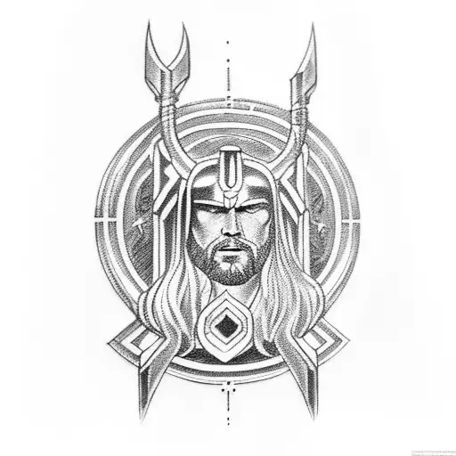 Thor With The Gates Of Valhalla In The Background