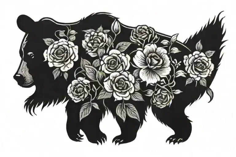 Bear Dad Son Flower Blooming Flowers