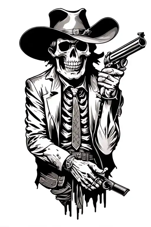 Wild West Skeleton Gunslinger