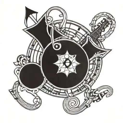 A Stylized Representation Of Oldham Athletic's Logo Intertwined With A Music Staff