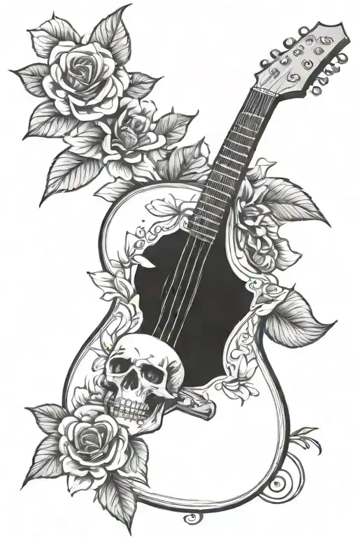 Skull Guitar Flower
