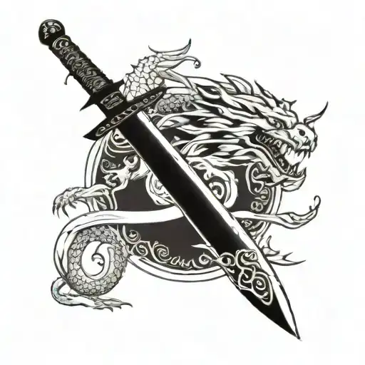 Sword And Japan Dragon