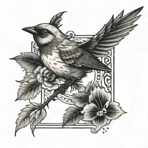 An Armband Tattoo With A Phoneix Bird