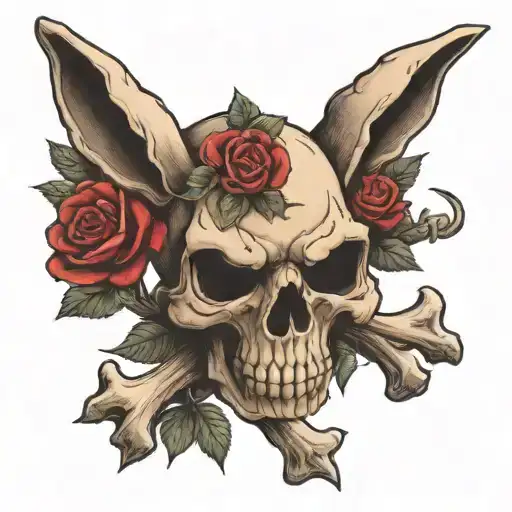 Rabbit Skeleton Skull And Crossbones