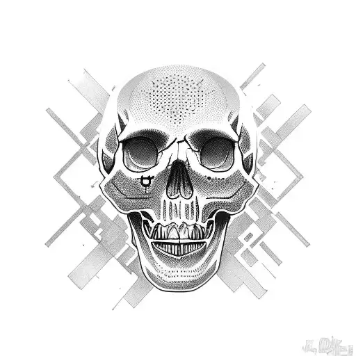 Dark Skull Side Trash Polka Style