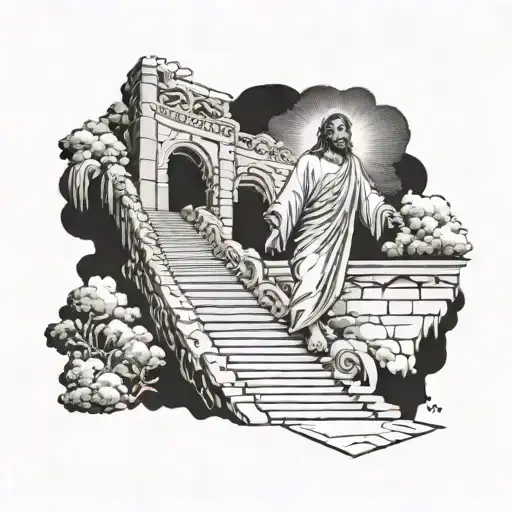 A Picture Of Jesus Walking Down The Stairs Of Heaven To A Brand New 2024 Gtr