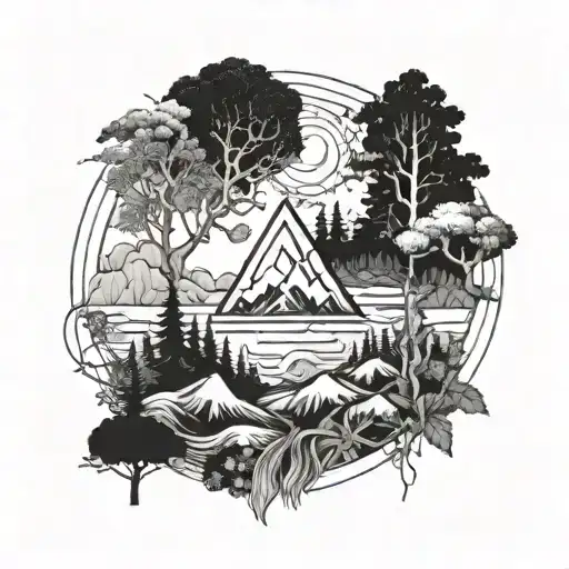 A Powerful Image Of God Surrounded By Elements Of Nature And The Outdoors