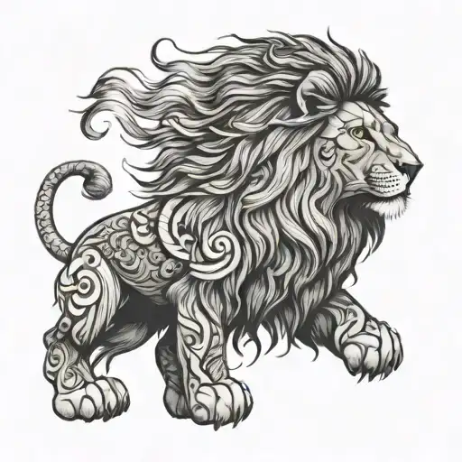 Lion Black Work