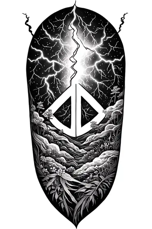 Peace And Lightning Storm And Time And Nature