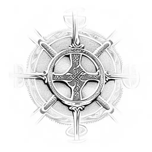 St Brigid's Cross In The Center Of A Zen Circle