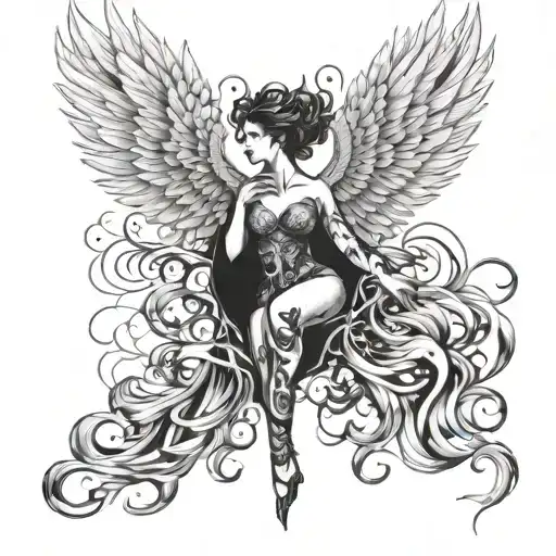 Girl Phoenix With Big Wings