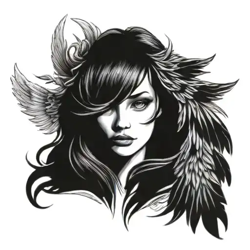 Girl Phoenix With Big Wings