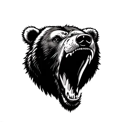 Profile Bear Roar With White Star Eye