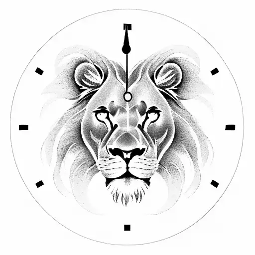 Heart Clock Lion