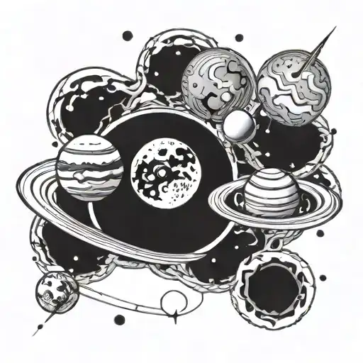 Black Hole Eating Several Planets