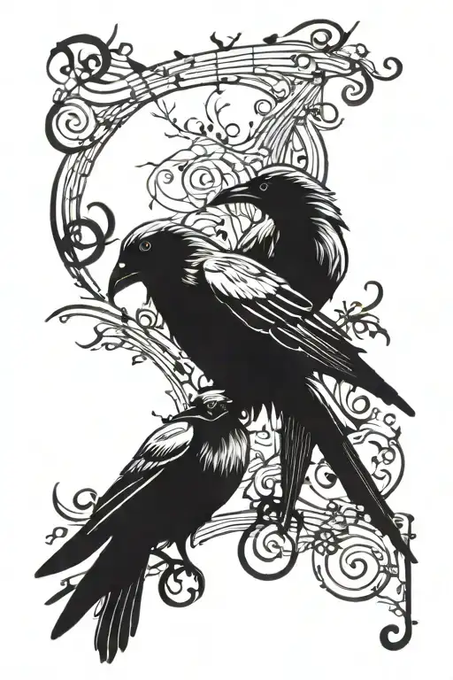Mockingbird And A Crow Music Notes
