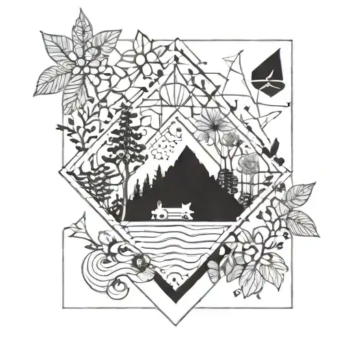 A Geometric Pattern Representing The Interconnectedness Of Family And Nature