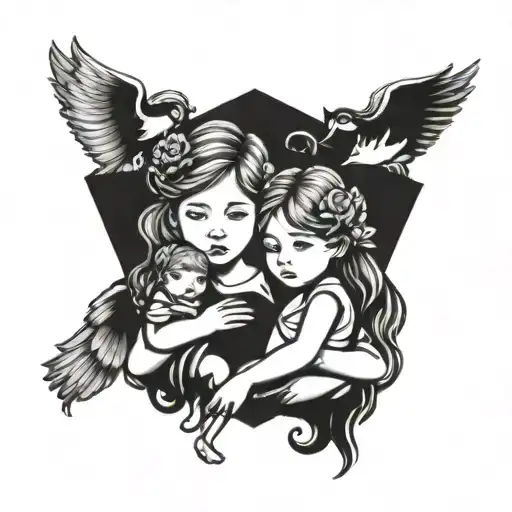 Twin Girls And Dad Mom Daughter